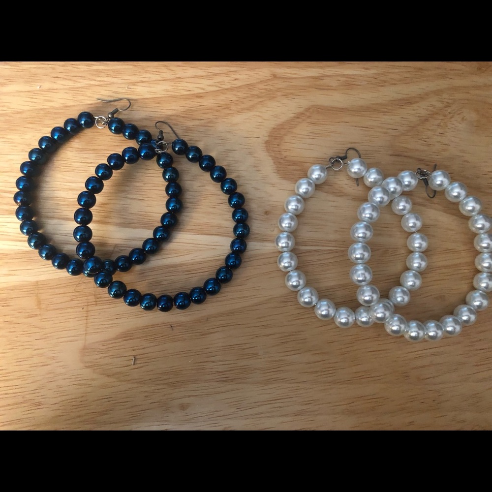 Beaded Bamboo hoops